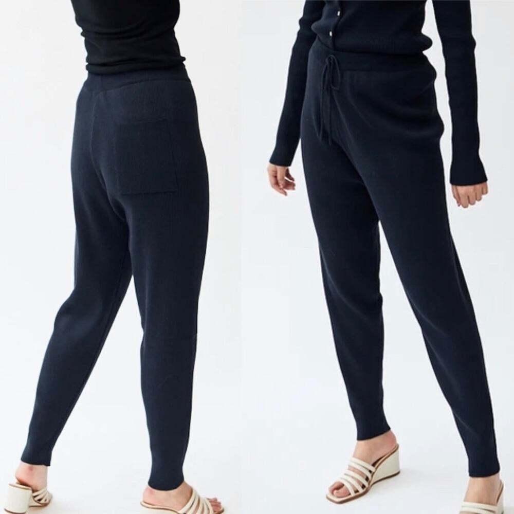 NWT Mijeong Park Ribbed Knit Track Pants in Navy